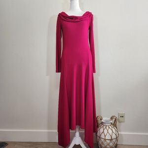 Derek Lam Dress Womens 10 Pink Maxi Off Shoulder Black Label Formal Event Evenin